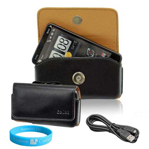 Executive Black Protective Durable Belt Clip Carrying Case for HTC EVO 4G HTC HD 2 + Black Data USB Cable + Wisdom * Courage Wristband Executive Black Protective Durable Belt Clip Carrying Case for HTC EVO 4G HTC HD 2 + Black Data USB Cable + Wisdom * Courage Wristband