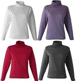 Elegantes Hanes Rollkragen Turtle Neck Langarm T-Shirt für Damen in 4 Farben und den Grössen S bis XL