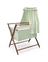 Badger Basket Company Tranquility Baby Bassinet Cherry Frame with Sage Dots Bedding