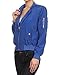makeitmint Women's Solid Zip Flight Bomber Jacket w/Zipper Pocket