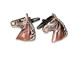 Bronze-Tone Men's Cuff Links Horse Head Cufflinks