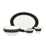 Elegance Scroll Black Oval Platter