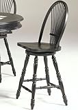 Cafe Espresso Casual Dining Barstool in Rubbed Black Seat Height : 30"