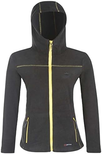 WantDo Walker womens's Full Zip Fleece Jacket Hooded Coat (Black)