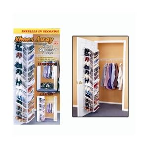 Shoes Away 30 Pair Shoe Hanging Closet Door Storage Space Saver