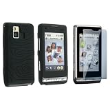 BLACK SKIN CASE+SCREEN PROTECTOR FOR LG DARE VERIZON