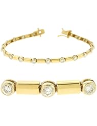 14k Yellow Gold Bazel Set Diamond Bracelet, Best Quality Free Gift Box Satisfaction Guaranteed