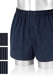 3 Pack - Authentic Woven Pure Cotton Stripe Boxers [T14-3997-S]