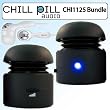 Chill Pill CHI1125B Mobile Speakers for Ipods MP3 Players and Laptops Black Bundle With Coby CVE92 Super Bass Digital Stereo Earphones