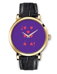 SPRAWL Aanalog Fashion Series Gold Ladies Watches of Genuine Black Leather Strap,Unique Wrist Watch for Women Girls Designed with Letter purple background