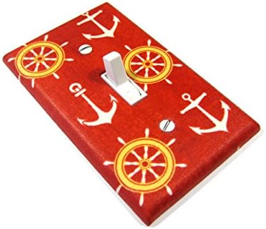 Red Anchor and Wheel Light Switch Cover