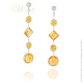 WILLOW GOLD: *HARLEQUIN GOLDEN EARRINGS 14 KARAT WHITE GOLD* by 