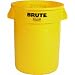 Rubbermaid Commercial LLDPE 32-Gallon Brute Heavy-Duty Trash Can without Lid, Legend "Brute", Round, 22" Diameter x 27.25" Height, Yellow