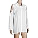Sunward(TM) Womens Loose Off Shoulder Long Sleeve Chiffon Shirt (XLarge, White)