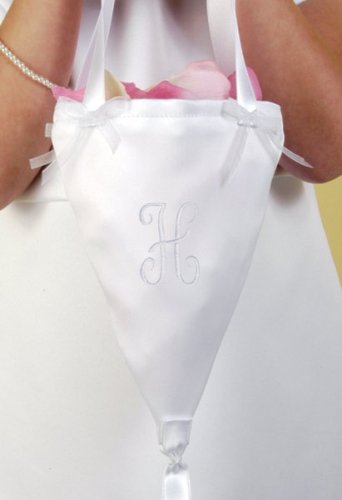 Personalized Flowergirl Cone in Ivory