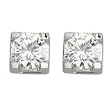 14K White Gold Round Diamond Stud Earrings (0.50 ctw, G-H, SI1)