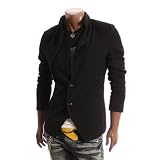Doublju Mens Unbalanced Blazer Jacket(JUK01)