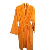 100% Turkish Cotton Terry Bath Robe Orange S-xxl by Turkish Terry Bath Robe
