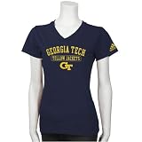adidas Georgia Tech Yellow Jackets Navy Blue V-neck Practice T-shirt
