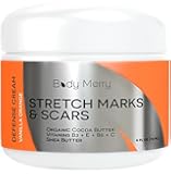 Body Merry Sweet Citrus Stretch Marks Cream - Daily Moisturizer with Organic Cocoa Butter + Shea + Plant Oils + Vitamins to Prevent, Reduce/Fade Away Old or New Scars - Best for Pregnancy and also Men
