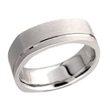 MENS RING WHITE GOLD BAND WITH MATTE FINISH