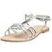 Buffalo 2630-2400 Damen Sandale Leder Metalic-Optik, silber (silver)