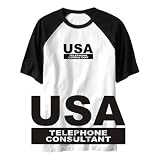 T-Shirt Raglan White  Usa Telephone Consultant  Occupations