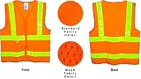 Class Two, ANSI 2004 Double Striped Sleeveless, MESH ORANGE Safety Vests with Lime stripes -4XL