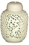 White porcelain "cutwork" ginger jar - 8"H