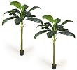TWO Pre-Potted 8' Artificial Banana Tropical Trees
