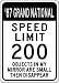 1987 87 BUICK GRAND NATIONAL Speed Limit Sign - 10 X 14 Inches