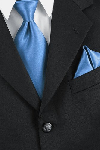 French Blue Silk Extra Long Tie
