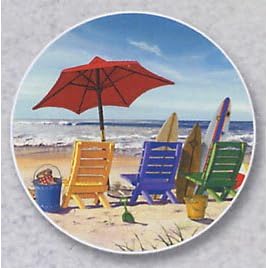 Beachy Keen Auto Coaster, Single Coaster for Your Car by Highland Graphics