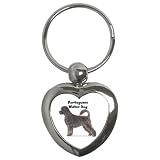 Portuguese Water Dog Key Chain (Heart)