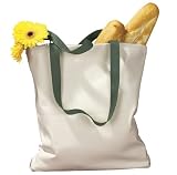 BAGedge 12 Oz. Canvas Tote With Contrasting Handles, Natural/Forest, Os