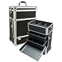 Black Professional Rolling Makeup Case with Trays Style No. TS-86