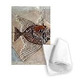 Fish (fossil) by Prehistoric - Tea Towel 100% Cotton - Art247 - Tea Towel - 46x70cm