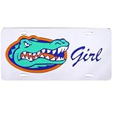 Florida Gators Girl Silver Mirror License Plate