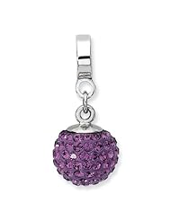 Sterling Silver s Feb Swarovski Elements Ball Dangle Bead by Reflection Beads, Best Quality Free Gift Box Satisfaction Guaranteed