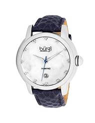 Burgi Womens BUR014BU Diamond Swiss Quartz Date Strap Watch