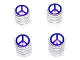 Peace Sign Blue - Tire Rim Valve Stem Caps - Aluminum