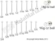 EXTERNALLY THREADED CLEAR GEM LABRETS LBCL149/16 -14G 9/16" 4MM BALL