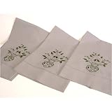 Hand Embroidered Pink Floral Motif Fingertip Towel