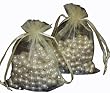 50 St�ck Organzabeutel Schmuckbeutel beige 8x10 cm