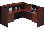 Reception Desk in Mahogany Laminate by Office Source COMPLETE T38 Reception Station Office Furniture