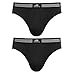 adidas Men's Athletic Stretch 2-Pack Sport Brief,Black/Black,Medium
