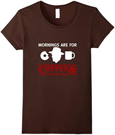 Women's Mornings Are For Coffee &amp; Contemplation T-shirt Medium Brown