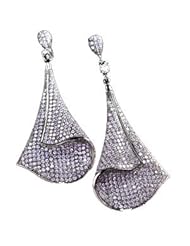 2.00 Carat (ctw) 14k White Gold Round Diamond Ladies Dangling Drop Earrings