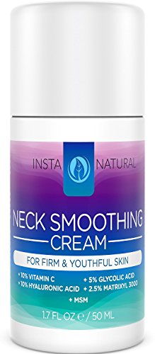 InstaNatural Neck Firming Cream - Daily Moisturizer for Wrinkles, Fine Lines, Saggy Skin and Chest - Smoothing and Tightening Lotion for Sagginess - With Vitamin C, Glycolic Acid & More - 1.7 OZ