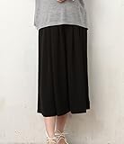 Angeliebe エンジェリーベ 産前 産後 対応 ツイル デシン タック スカンツ フリー ブラック